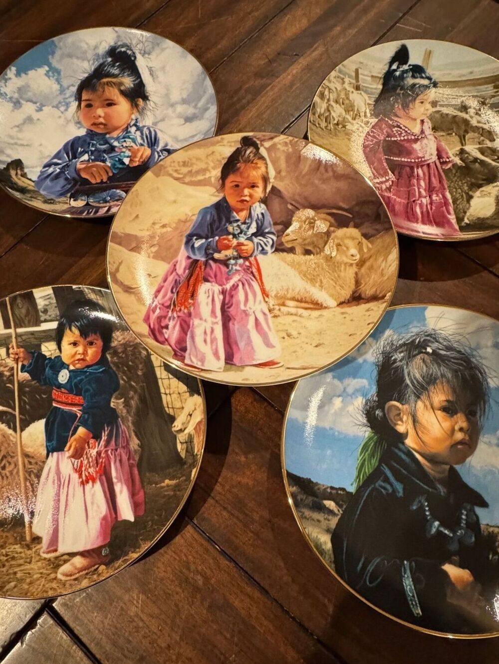 Ray Swanson Proud Nation 5 Collector Plate Hamilton 23K Gold Rim Native American